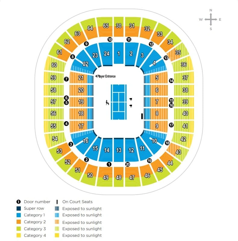 羅德拉沃競技場 羅德拉沃競技場 Rod Laver Arena OA seating map